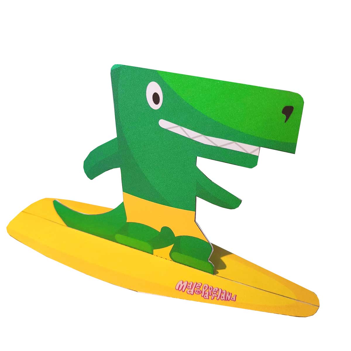 Crocodile Surfer free printable paper model