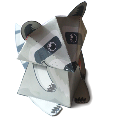 Raccoon free printable paper model