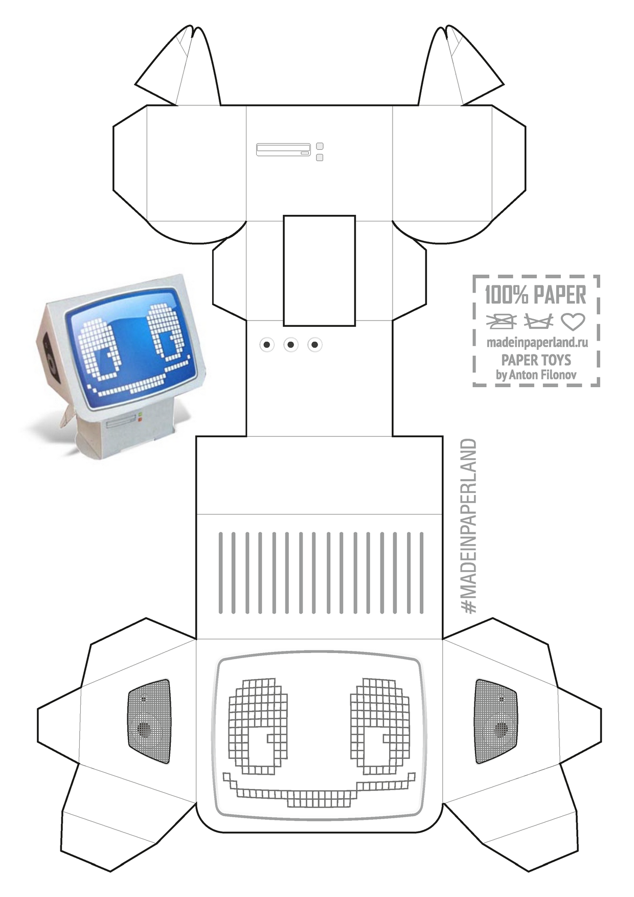 karamel aritmetik ödünç vermek papercraft robot template