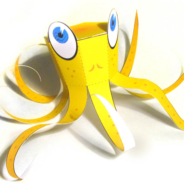 Octopus free printable paper model