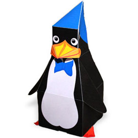 Penguin free printable paper model
