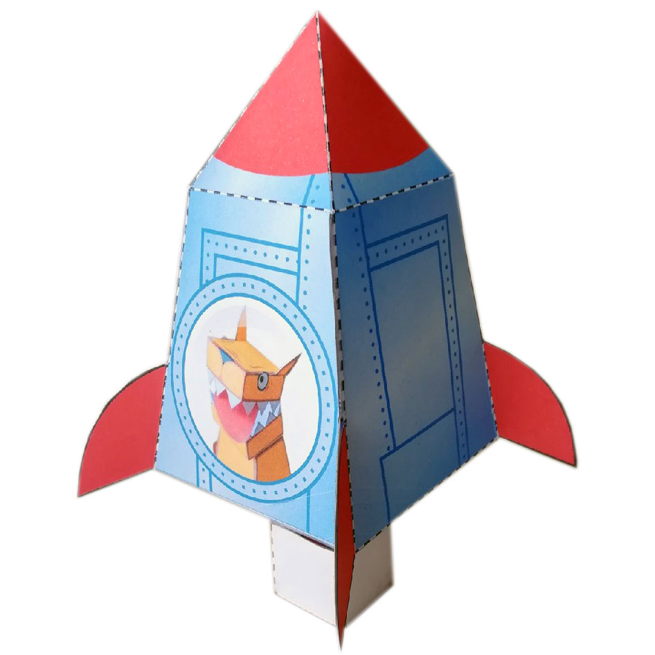 Rocket free printable paper model