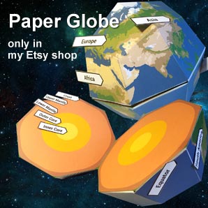 DIY Paper Globe 3D Template School Project - Layers of the Earth Montessori